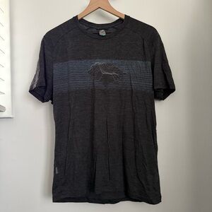 Icebreaker Men’s Large Sphere Crewe T-Shirt Landscape Island Charcoal Wool Hike